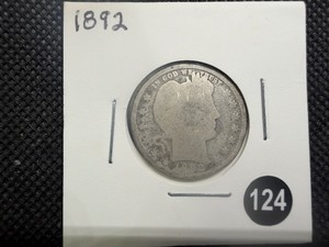 1892 Silver Barber Quarter