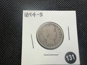 1894-S Silver Barber Quarter