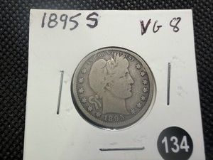 Better Date 1895-S Silver Barber Quarter Marked VG8 When Purchased - Greysheet Value for a VG8 is $44.00