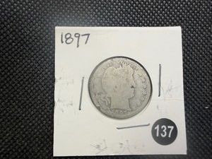 1897 Silver Barber Quarter