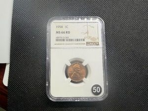1958 Lincoln Cent NGC MS66 RD - NGC Price Guide Value for an MS66 RD is $42.00