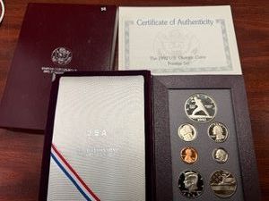 1992 Olympic Silver Prestige Mint Set in Original U.S. Mint Package with COA - Greysheet Wholesale Value is $80.98