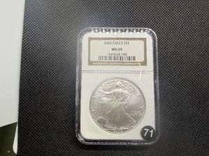 2004 1 Oz. Silver American Eagle NGC MS69  - NGC Price Guide $115