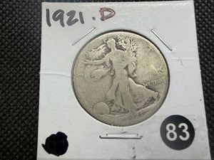 Key Date 1921-D Silver Walking Liberty Half Dollar - Greysheet value for a G4 is $260