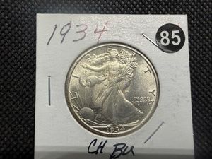 1934 Silver Walking Liberty Half Dollar - Marked Choice BU When Purchased - Greysheet value for an MS60 is $78.00