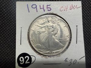 1945 Silver Walking Liberty Half Dollar - Marked Choice BU When Purchased