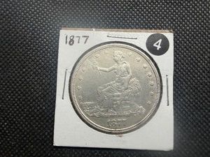 Rare 1877 Higher Grade Trade Dollar  - Greysheet Wholesale Value for an AU 58 is $759
