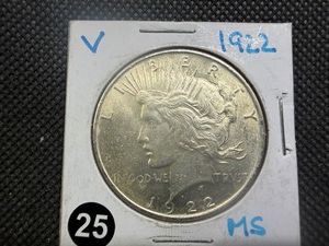 1922 Peace Silver Dollar Marked MS When Purchased