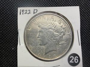 High Grade 1922-D Peace Silver Dollar