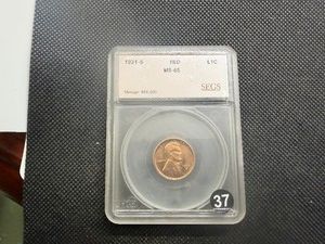 1931-S Lincoln Cent SEGS MS65 Red - Greysheet Wholesale Value for an MS65 RB is $525