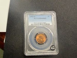 1953-S Lincoln Cent PCGS MS66 RD - PCGS Price Guide Value for an MS66 RD is $28
