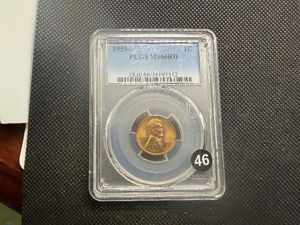 1955-D Lincoln Cent PCGS MS66 RD - PCGS Price Guide Value for an MS66 RD is $28