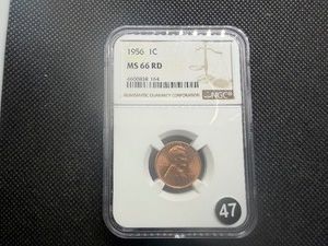 1956 Lincoln Cent NGC MS66 RD - NGC Price Guide Value for an MS66 RD is $47.50