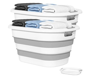 Collapsible Laundry Baskets  2-Pack 43L $39.99 Retail - Brand New