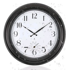 18 Atomic Outdoor Wall Clock with Temperature $75.59 Retail - Brand New