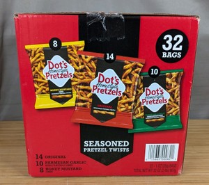 Dots Homestyle Pretzels Seasoned Pretzel Twists 32 Count Variety Pack - Brand New