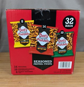 Dots Homestyle Pretzels Seasoned Pretzel Twists 32 Count Variety Pack - Brand New
