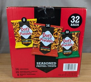 Dots Homestyle Pretzels Seasoned Pretzel Twists 32 Count Variety Pack - Brand New