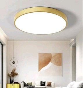 Gold LED Semi Flush Mount Ceiling Light $138.84 Retail - Brand New