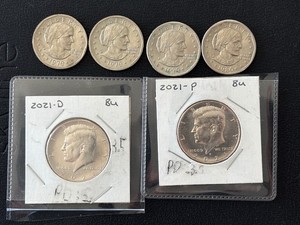 Susan B. Anthony Dollars and Kennedy Half Dollars