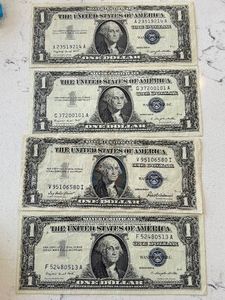 1935 and 1957 Blue Seal $1 Dollar Silver Certificates