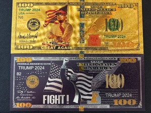 24K Gold Foil $100 Dollar Notes Trump