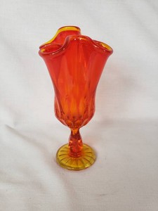 Fenton Amberina Glass Vase 10 Inch