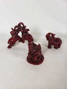 Red Elephant Figurines