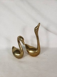 Brass Swan Figurines