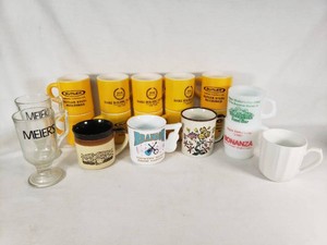 Mug Collection Including Meiers Hot Drinks, Butler Steel Buildings, and Bonanza Mugs