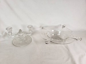 Cambridge Glass Crystal Candelabra and Bowl