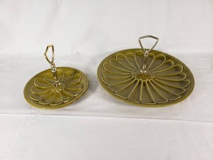 California Originals Ceramic Serving Trays with Metal Handles, Model 623