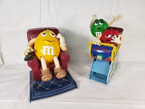 M&Ms Candy Dispensers including Yellow Recliner, Wild Thing Roller Coaster