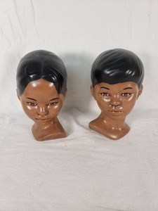 Vintage Ceramic Busts Signed JR 77