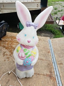 Plastic Easter Bunny Blow Mold Light Decoration 32
