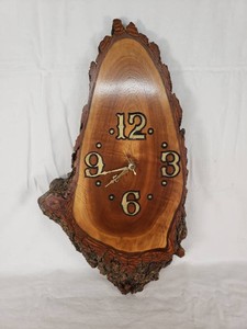 Earth Clocks Inc. Wood Slice Wall Clock - Black Walnut