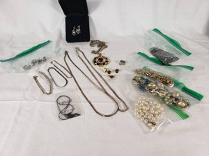 Lot of Assorted Jewelry including Necklaces, Bracelets, Earrings, and Medallion