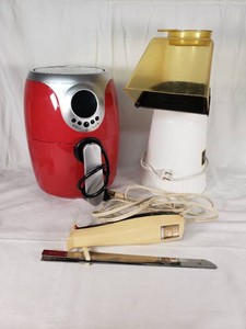 Copper Chef Air Fryer, Presto PopcornNow Plus, and GE Electric Knife