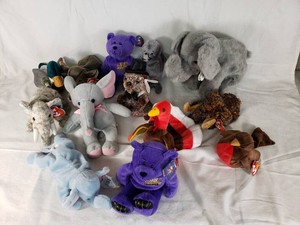 Beanie Babies Collection with Various Animals and Special Edition Bears