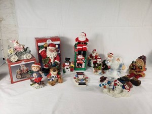 Holiday Santa and Snowman Figurines Collection