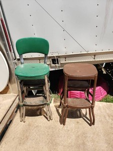 Cosco Green Folding Step Stool and Cosco Brown Folding Step Stool
