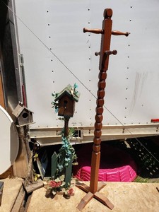 Wooden Birdhouses and Coat Rack
