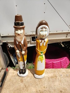 Thanksgiving Pilgrim Blow Mold Figures 35 or so