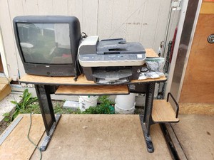 RCA CRT Television Model F20640BC and Dell Printer Model 4409-O01 AND Desk