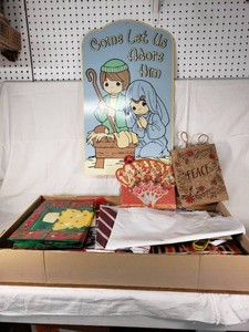 Box of Holiday Gift Bags and Wrapping Paper