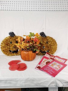 Festive Seasonal Decoration Lot with Valentines Envelopes