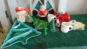 Lot of Vintage Christmas Items and 1 -New Battery Tree