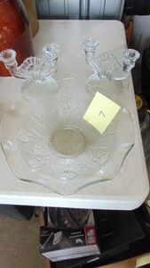 Iris and Herring bone Candle and Bowl Set