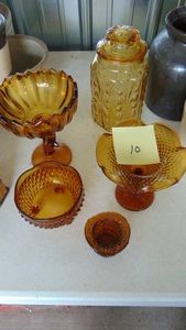 5 Pieces of Amber Glass
