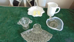 Assorted White and Clear Glass
